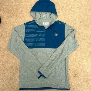New Balance work-out jogging hiking outdoor sport hoodie Blue quick dry